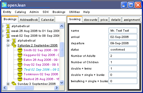 bookings screenshot