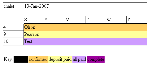 Booking sheet